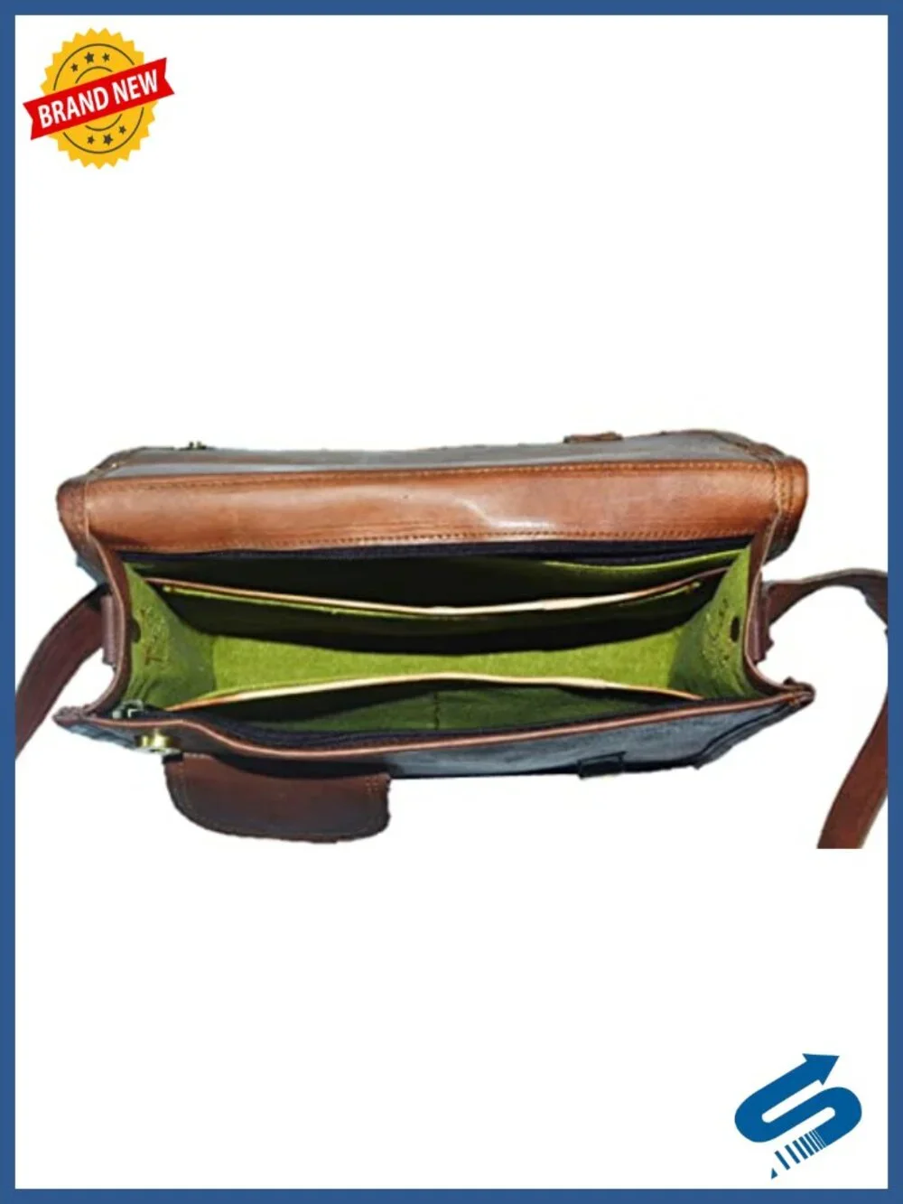 Men's Genuine Leather Small Briefcase Messenger Satchel for iPad Tablet
